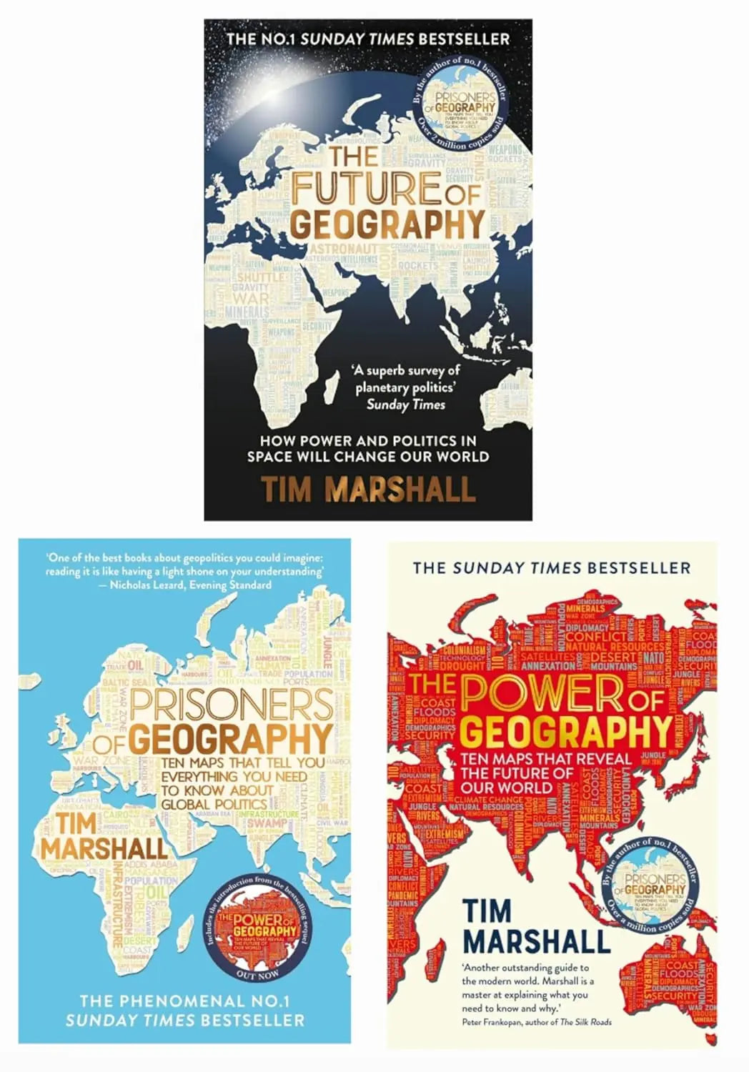 Tim Marshall 3 Books Collection Set (Prisoners of Geography, The Power of Geography, The Future of Geography)