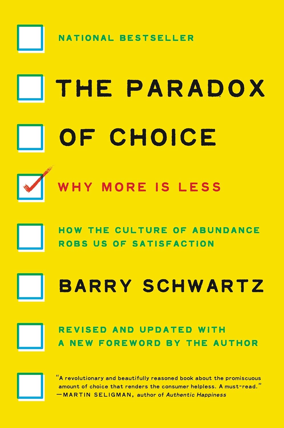 The Paradox of Choice Book by Barry Schwartz