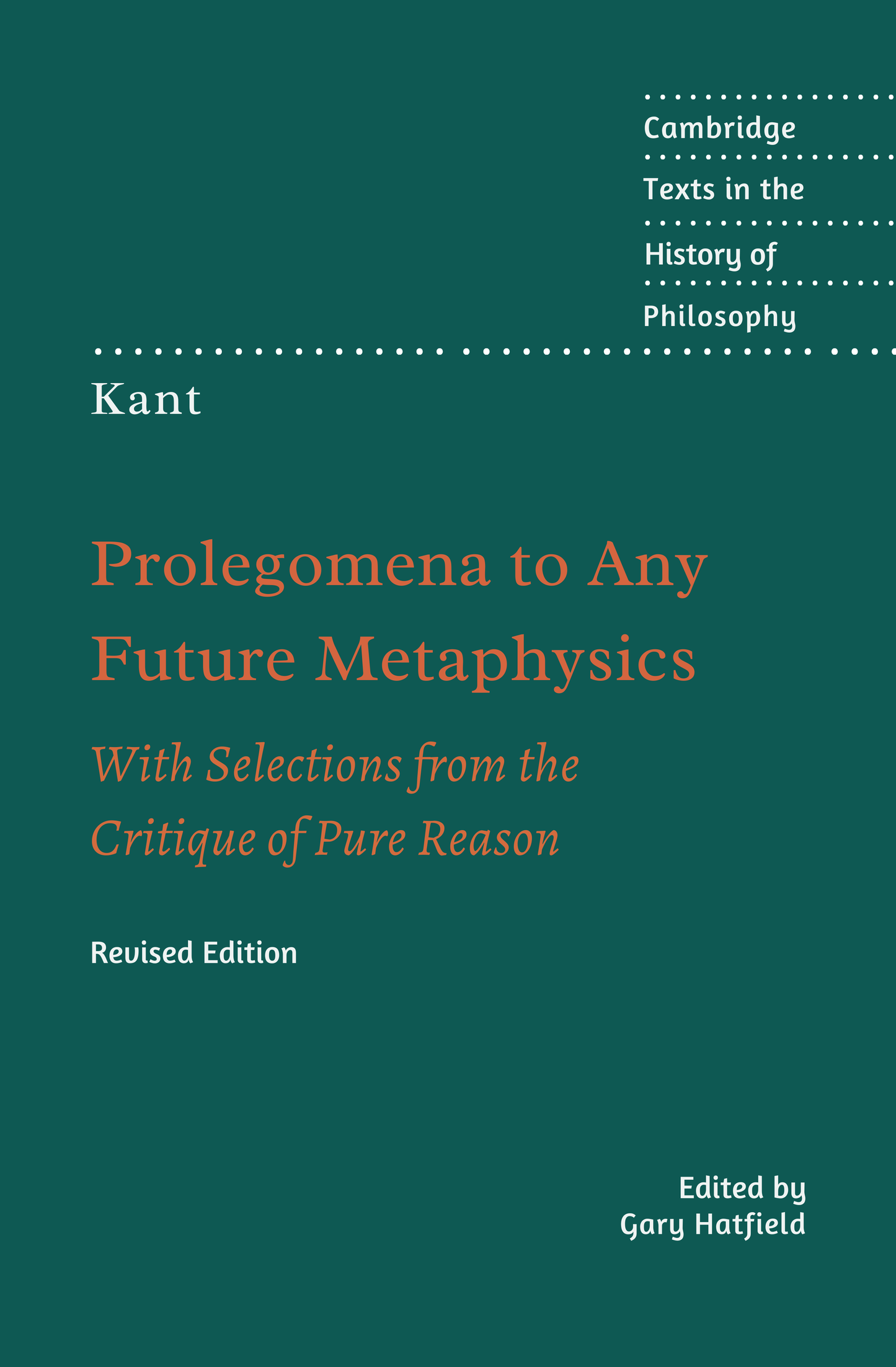 Prolegomena to Any Future Metaphysics Book by Immanuel Kant
